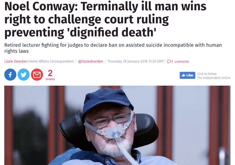 Noel Conway. Assisted dying.
